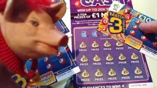 Millionaire Scratchcards....20X CASH..Match 3 Triplers...SUPER 7's..and Moaning Piggy