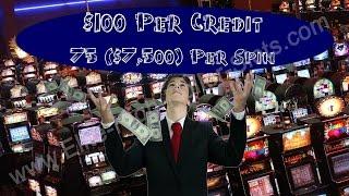 •$100 Per Credit Slot! Max Bet 75! $7,500 A Spin! NO Handpay Jackpot! High Stakes Vegas Slots • SiX 
