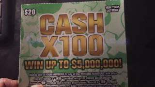 Cash x100 New York lottery scratch off