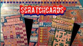 £500,000 Red..Scratchcards..Dough me Money..Scrabble Cashword..Cash Bolt.W/Wonderlines