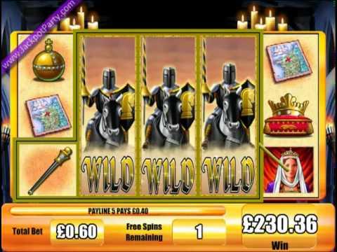 MEGA BIG WIN £253.20 (422:1) on BLACK KNIGHT™ SLOT GAME AT JACKPOT PARTY®