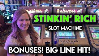 BIG HIT! Stinkin Rich Slot Machine! BONUSES!