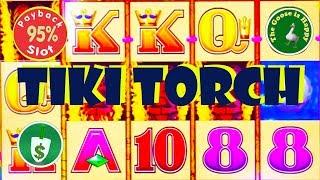 • Tiki Torch 95% payback slot machine, nice win