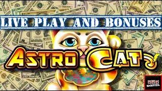LIVE PLAY on Astro Cat Slot Machine with Bonus!