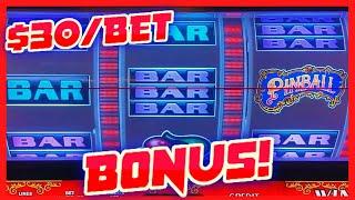 HIGH LIMIT Lightning Link Moon Race & 3 Reel Pinball $30 Bonus Round Slot Machine Casino
