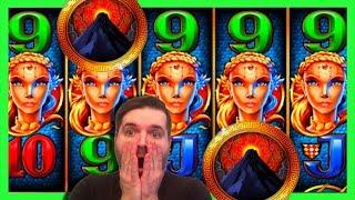MASSIVE WIN! Treasures Of Atlantis Slot Machine Bonuses With SDGuy! (Pompeii Clone)