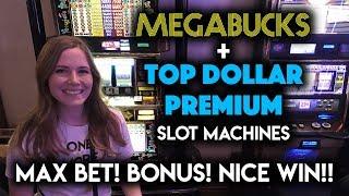 Going for Gold on MEGABUCKS and TOP Dollar Slot Machine BONUS WIN!