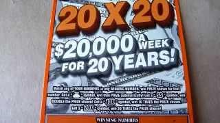20X20 - $20,000 a week for 20 Years - Illinois Instant Lottery Scratchcard