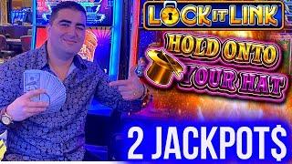 2 HANDPAY JACKPOTS On High Limit Lock It Link Slot | Winning Money In Las Vegas Casinos