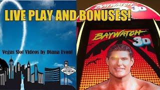 BAYWATCH 3d slot machine bonus- live play
