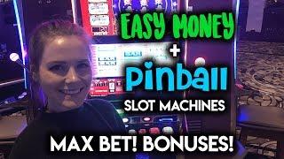 MAX BET! NOT so EASY Money! Pinball Slot Machine! BONUS! Nice WIN!