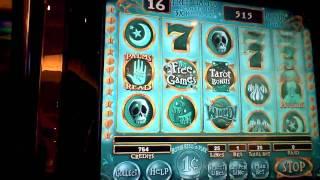 Ms Clara T's slot machine bonus win at Parx casino.