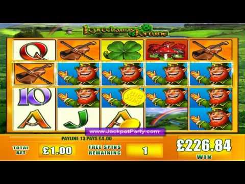 £421.04 MEGA BIG WIN (421 X STAKE) ON LEPRECHAUN'S FORTUNE™ AT JACKPOT PARTY®