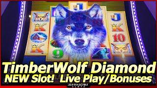 TimberWolf Diamond Slot Machine - NEW Slot!  Live Play and 4 Free Spins Bonuses