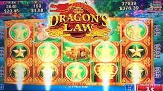 AWESOME WIN! Dragon's Law Slot Machine Bonus Feature by Konami Slots