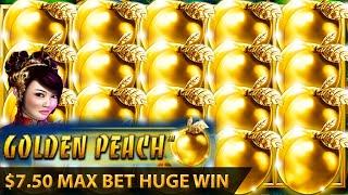 ⋆ Slots ⋆️GOLDEN PEACH HUGE WIN⋆ Slots ⋆️$7.50 MAX BET With Top Symbol Land Many Jackpot Feature  Bonus Slot Machine