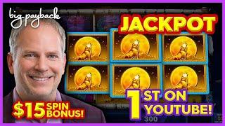 1st JACKPOT ON YOUTUBE!! for Wolf Run Gold Slot - AWESOMENESS!!!