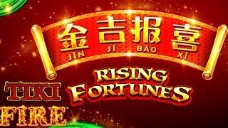 Rising Fortunes Slot Machine | Lightning Link Tiki Fire Slot Machine Bonus | Season 8 | Episode #4