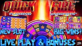 NEW SLOT ALERT LIVE PLAY on Flamin' Jackpots Slot Machine with Bonuses on All 4 Games