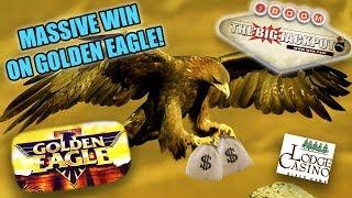 • HUGE JACKPOT!• • MA$$IVE WIN ON GOLDEN EAGLE for $25 Bet •