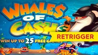Whales of Cash Slot - $6.25 Max Bet - RETRIGGER, YES!