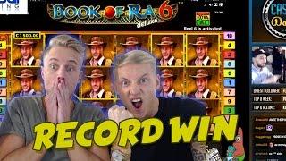 RECORD WIN 6 euro bet BIG WIN - Book of Ra 6 HUGE WIN Drunkstream epic reactions