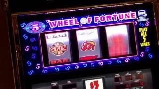 High Limit Slot Machine Game Play $25 a Pull Wheel of Fortune