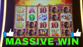 •SUPER BIG WIN• Buffalo Gold Slot Machine Bonus MASSIVE WIN !!! Huge Win Buffalo Line Hit