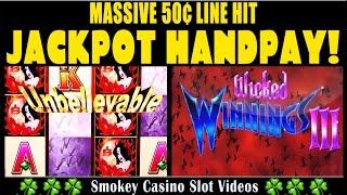 JACKPOT!! - WICKED WINNINGS III Slot Machine Win - HANDPAY!!
