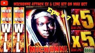 ( Halloween Eps : 7 ) Aristocrat - Walking Dead 2 : Michonne Attack 5x & Line Hit on Max Bet
