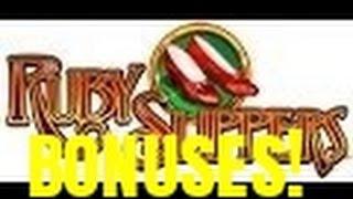 RUBY SLIPPERS SLOT MACHINE BONUS-LIVE PLAY-BONUSES!