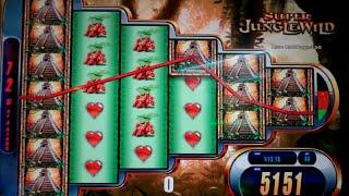 Super Jungle Wild Slot Machine Bonus - 5 Free Games with 2 Wild Reels - HUGE WIN