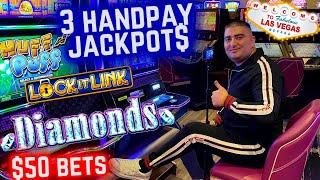 3 HANDPAY JACKPOTS On High Limit Slot Machines | Winning Big Money At Casinos In Las Vegas ! PART-2