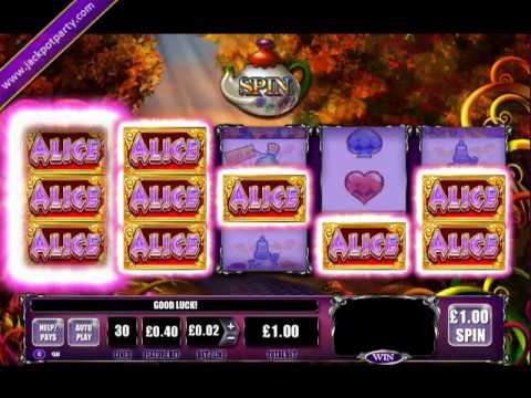 £300.00  MEGA BIG WIN (300 X STAKE) ALICE AND THE MAD TEA PARTY™ BIG WIN SLOTS AT JACKPOT PARTY