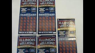 $100 In Instant Lottery Tickets - Scratching 5 Illinois Millions
