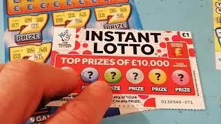 Scratchcard"Bonus"250,000 Green..Super 7's..Instant Lotto..Top Dog..