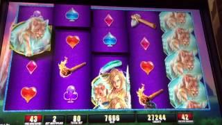 WMS Cavegirl Dawn Slot Machine 75 Spin Bonus & Retrigger