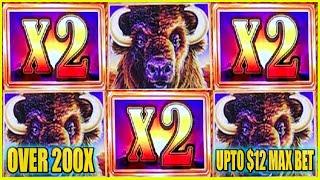 OMG! OVER 200x WIN ON BUFFALO GOLD HIGH LIMIT SLOT MACHINE COIN SHOW SUNSETS 2X 2X 2X