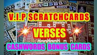 Scratchcards"Monday.....Cash Word Bonus ..Vs..the V.I.P. Cash Word game