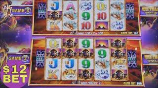Max Bet Buffalo Gold Slot Machine Bonus Won !!! • $12 & $7.20 Bets Live Play•