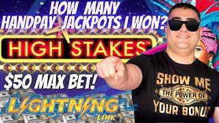 OMG How Many Handpay Jackpots I Won On High Limit Lightning Link Slot Machine - High Limit Slot Play