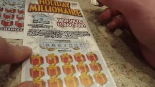 NEW GAME! SCRATCH OFF WINNER! $1,000,000 HOLIDAY MILLIONAIRE $10 NEW YORK LOTTERY SCRATCH OFFS