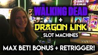 MAX Bet Jackpot BONUS + Re-trigger! AND Michonne Attack!!! Walking Dead 2 Slot Machine!!!