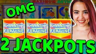 LUCKY Waitress Landed us a JACKPOT HANDPAY on PHARAOH'S FORTUNE Slot Machine! 2 JACKPOTS TOTAL!