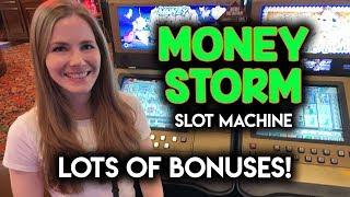 Money Storm Slot Machine! Lots of BONUSES!!