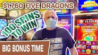 5️⃣ $1,760 Five Dragons ⋆ Slots ⋆ 100 Spins to Win!