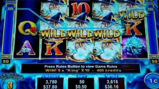 Ice Wizard Slot Machine Bonus + Retrigger - 15 Free Games with Stacked Wilds + Multipliers - BIG WIN