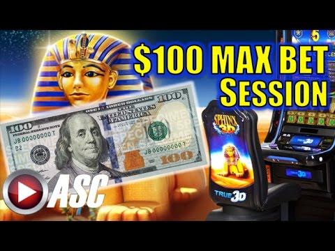 *$100 MAX BET SESSION* SPHINX 3D Slot Machine Bonus (Spielo)