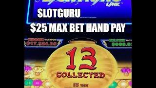 JACKPOT $25 MAX BET HANDPAY Lightning Link Slot Machine Hold & Spin Happy Lantern Hollywood Casino