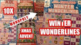 WINTER WONDERLINES Scratchcards & Advent Card & 10X Cash & Monopoly Millionaire & mo